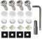 deemars 4 Satz Anti-Diebstahl-Kennzeichen-Schrauben-Kits, Diebstahlsichere Nummernschild-Schrauben, 1/4(M6) Sicherheitsschraubensatz, Rostfrei, Verchromte Schraubenkappen, passend für Auto (Silver)