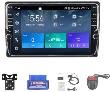 Radio Android 12 2 DIN para Volkswagen Passat B5 con Wireless Carplay Android Auto,9 Pantalla tactil Bluetooth 5.0 RDS Am/FM Radio Dab+ DSP Reproductor Multimedia con SWC DVR OBD 2(K100S)