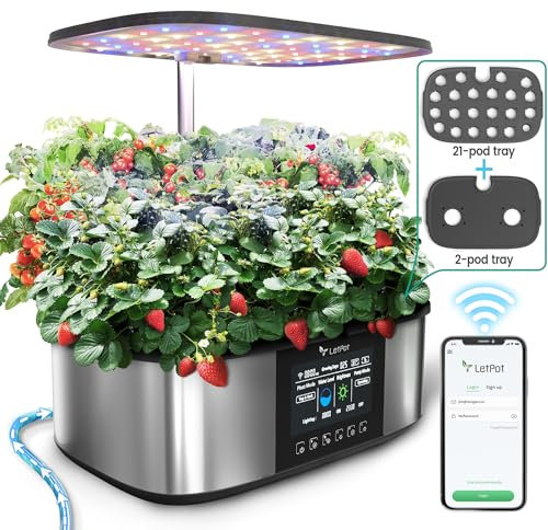 LETPOT LPH-Max 21 Pods Hydroponics Growing System, [2 Large pods Tray & Automatic lirigation] Smart Hydroponics Growing System Indoor Garden, APP & WiFi Controlled Self-Managed Nurturing & Watering