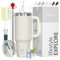 BIGRD 40oz Straw thermobecher to Go Mug,Insulated thermosflasche,Double-Walled Stainless Steel Vacuum Leak-Proof Drinking Cup with Handle and Double Straw, Cleaning Kit, Thermosflasche,Beige