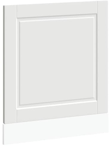 vidaXL Geschirrspülerblende Porto Weiß 60x1,5x67 cm Holzwerkstoff, Geschirrspüler Frontblende, Geschirrspüler-Verkleidung, Geschirrspülerfront
