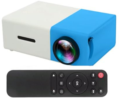 YG300 Mini Projecteur Portable Home Cinéma Smart TV Laser Beamer 3D Cinéma LED Vidéoprojecteur pour Film 4k 1080P Via Port HD (Bleu)