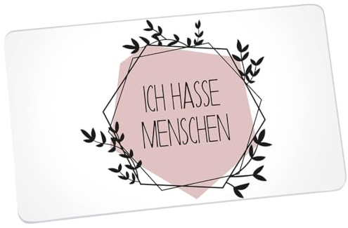 Breakfast Board with German Text Ich Hasse Menschen, Ich Hasse Menschen [German Language] Bread Board, Breakfast Board, Breakfast, Dinner, Melamine, Multicoloured, 23.5 x 14.5 cm