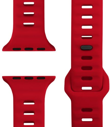 NALIA Motion Silikon Armband für Apple Watch 42/44/45/46/49mm, Karminrot | 49mm/46/45/44/42 Serie 1-3