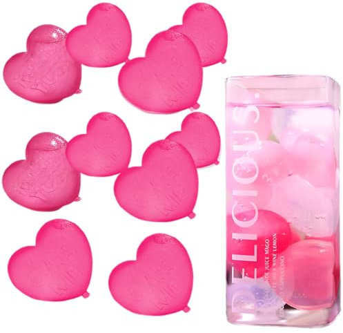 OHREN 12 wiederverwendbare Eiswürfel, Party-Eiswürfel zum Kühlen von Getränken (Love)
