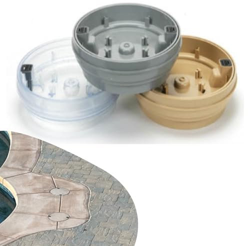 One Stop Outdoor 25,4 cm runde Pouralid-Schwimmbad-Skimmer-Abdeckung – passend zu Ihrem Skimmer-Deckel, Ablaufabdeckung zu Ihrem Beton, hergestellt in den USA, Premium, Grau