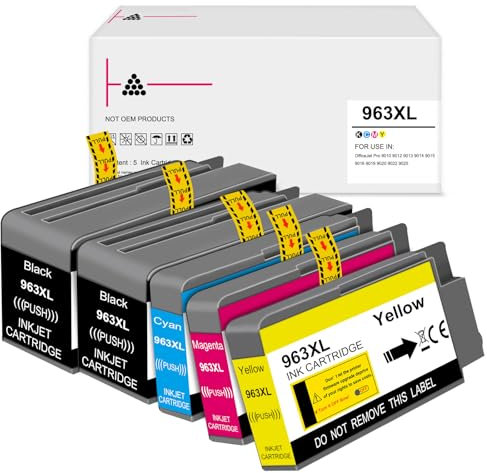 OGOUGUAN 963XL Multipack Kompatibel für 963 963XL Druckerpatronen Kompatibel für officejet Pro 9010 patronen 9020 9012 9022 9014 9015 9016 9018 9019 (5er-Pack)