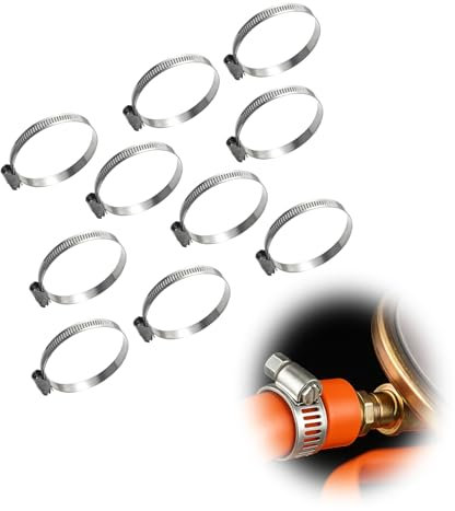 tiyiyok Inox Collier de Serrage Tuyau, 10 Pièces 25-40mm Collier de Serrage Inox, Convient pour les Piscines, les Machines à Laver, les Jardins, la Plomberie Collier de Serrage Tuyau