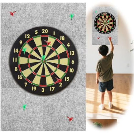 Dartboard Wandschutz, Wandumrandung für Dartboard, Dart Wandschutz, Filz Dartscheibe Wandschütz Selbstklebend Därtboard-Schutz für Wändschütz,Dartscheiben-Rückseite, Filz-Wandfliesen Kork Board (Grau)