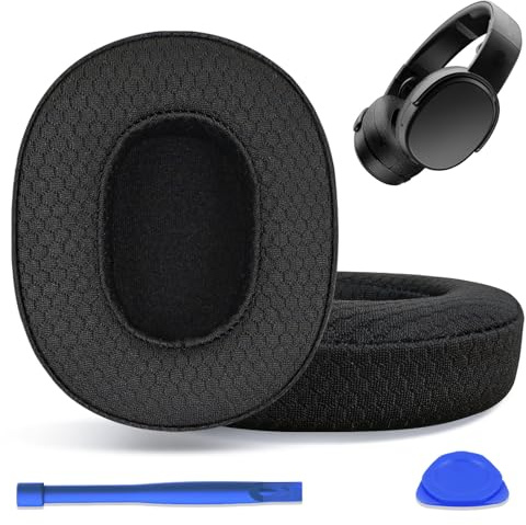 Replacement Ear Pads for Skullcandy Crusher Wireless, Crusher EVO, Crusher ANC, Hesh3, HeshEVO, HeshANC, Venue ANC Headphones, Ear Cushions Ear Cups Cover Repair Parts-WF Black
