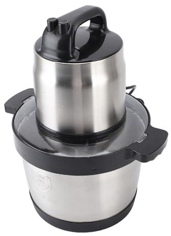 YDuupxe Grinder de Carne Eléctrica 1500W Procesador de Alimentos 6L con 4 Cuchillas 2 Modos para Cortar Vegetales de Carne Moliendo
