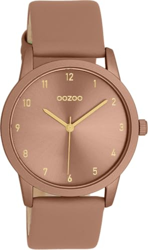 Oozoo - Timepieces Damen Uhr | Armbanduhr Damen mit Lederarmband | Moderne Uhr für Frauen | Edle Analog Damenuhr in rund (38mm Gehäuse)