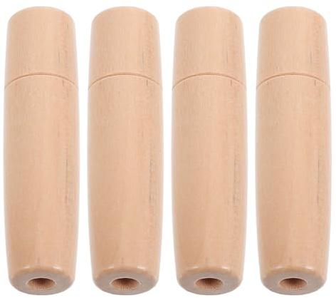 IWOWHERO 4 Piezas Mango de Madera para Barbacoa Repuesto Mango Barnizado Ligero Seguro para Utensilios de Parrilla y Cocina al Aire