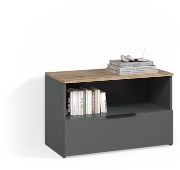 Livinity Kommode Piave, Anthrazit/Sonoma, mit 1 geschlossenem Fach