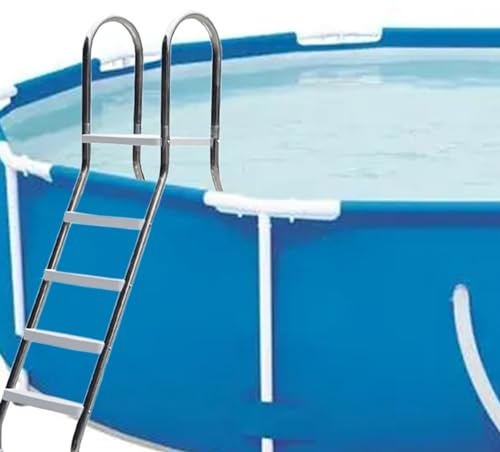 XGKEYQOHSV Escalera para Piscinas elevadas al Aire Libre, Capacidad de Carga de 52 Pulgadas, 4 peldaños, Doble Cara, Antideslizante, Escalera para Piscinas, Resistente, de Acero Inoxidable Engrosado.