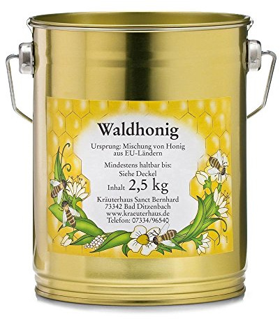 Sanct Bernhard Waldhonig | Naturbelassen | Kräftiges Aroma | Leicht harzige & warme Note | Nicht nur als Brotaufstrich zum Frühstück | 2,5 kg
