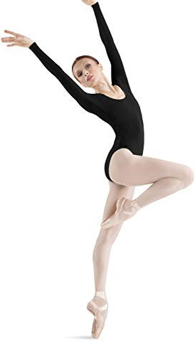 Bloch Dance Premier Damen-Gymnastikanzug, langärmelig, Damen, schwarz, Large