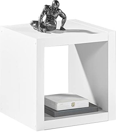 Regal Raumteiler Würfelregal Wandregal | Weiß Dekor | 1 Fach | B/H/L: 41x41x38 cm