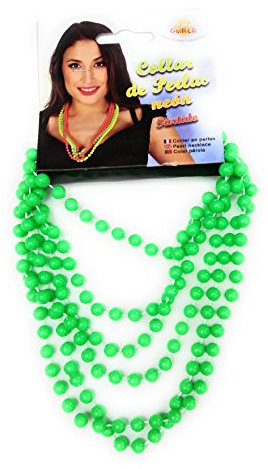80er Jahre Perlenkette neon Farben Kette für Damen Fasching Party Motto