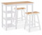vidaXL Set Muebles Bar 3 Piezas Blanco Mobiliario Mesa Silla Alta Salón Cocina