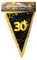 Udo Schmidt GmbH & Co Wimpelgirlande 30 Schwarz Gold zum 30.Geburtstag Party Dekoration Geburtstags Deko