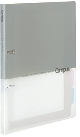 Kokuyo Campus Ringbuch mit 2 Ringen, A4, 2 Löcher, bis zu 100 Blatt, Grau, Japan Import (RU-PP158M)