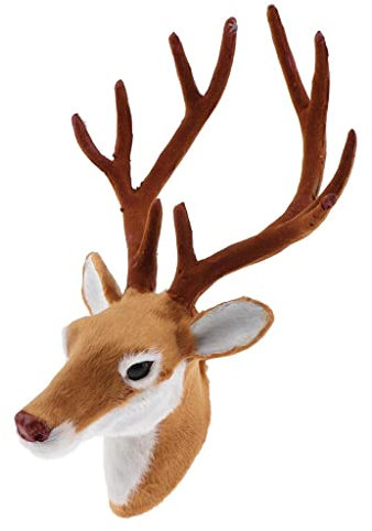 PETSOLA Realistischer Hirsch Wandskulptur Wanddeko Geweih Modern - Hirschkopf 3D Deko Schädel