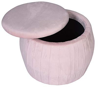 Samt Hocker mit Stauraum im French Boudoir Stil – Edler Pouf, Schminktischhocker und Fußablage in Einem skr012 Palazzo Exklusiv