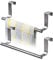 Tatkraft Horizon 2 - Set di 2 Portasciugamani Grigio in Acciaio Inossidabile da Appendere Sopra la Porta per Cucine e Bagni con Striscia Antiscivolo Antigraffio