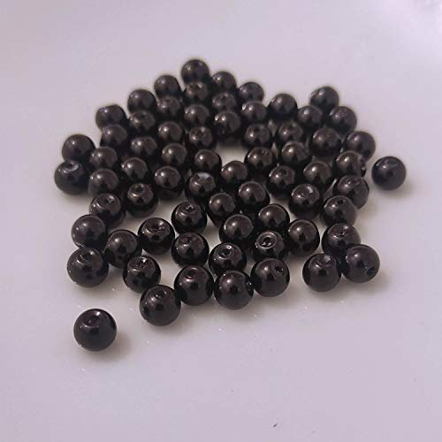 (3 mm/Schwarz) Glasperlen - Bastelperlen aus Glas rund - 30 Farben mit Loch Perlen zum Basteln auffädeln Armbänder Traumfänger bunt Set DIY mini kleine große Kinder Bastelperlen Schmuck