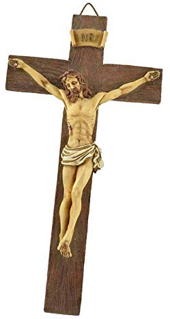 Tubayia Harz Christus Jesus Kreuz Figur Statue Wandkreuz Dekoration für Zuhause, Büro