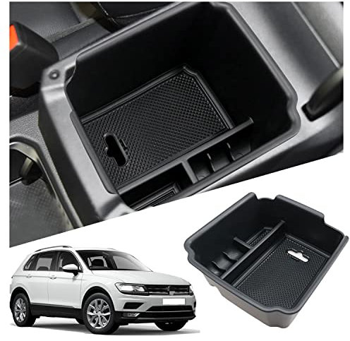RUIYA Compatible con 2018-2023 VW Tiguan 2 Allspace LWB Consola Central Caja de almacenamiento, Caja Reposabrazos Tiguan 2 Reposabrazos Organizador Bandeja Central Reposabrazos Tiguan 2 Accesorio