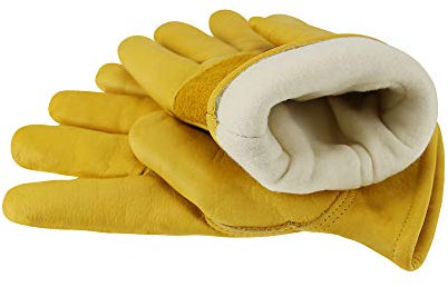 OLSON DEEPAK Arbeitshandschuhe aus Leder für Fahrer/Motorrad/Reiten/Hofarbeit/Farm-Weich und perfekte Passform für Herren und Damen (Winter, L)