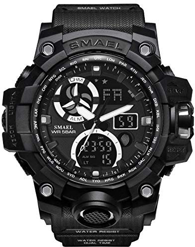 Uhren Herren Armbanduhr Quarz Uhr Herrenuhr Quarzuhr Sportuhr Outdooruhr Watch für Männer 2022 Herren Mode Militär Uhren Luxury Sportuhr Dual Display Analog Digital LED Elektronische Armbanduhren