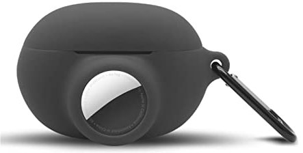 KJGLRSQH Compatible for Beats Studio Buds Airtag Case, Silicone Protective Skin Sleeve with airtag Holder,Find Your Headphone Cover,Black