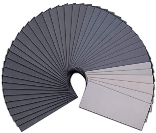 SIQUK 42 Stück Schleifpapier Nass und Trocken 23 x 9 cm Schleifpapier Sortiment Körnung 1000 1200 1500 2000 2500 3000 5000 7000 10000 Sandpapier Set für Holzmöbel Stein Metall