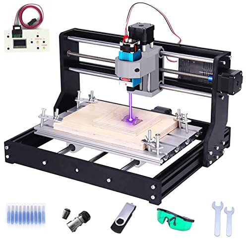 CNC 3018 PRO Macchina Per Incisione E Fresatura, Kit Router GRBL Control 3 Assi Per Intaglio Con Controllore Offline, Mini Macchina Fai Da Te Per Plastica Acrilica PCB PVC Scultura in Legno,10W Laser