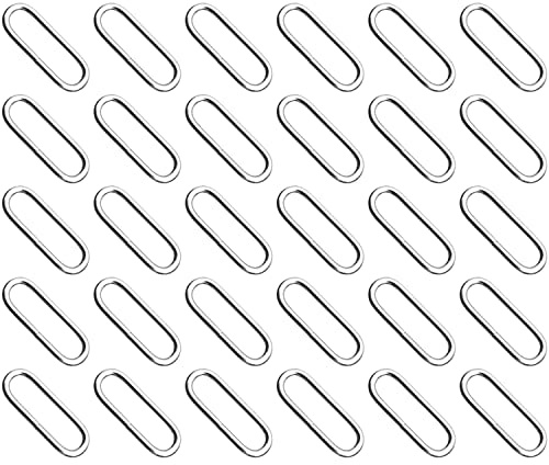 SolaDirect 30 Pcs Buckles Set for 50 mm / 2 Webbing Strap, 30 x Oval Loops, Metal, Silver, Bag Making, Accessories, Straps, DIY, Crafts