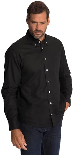 JP 1880 Herren Jp1880 Hemd, Langarm, Leinenmix, Buttondown-Kragen, Modern Fit, Bis 8 XL Hemd