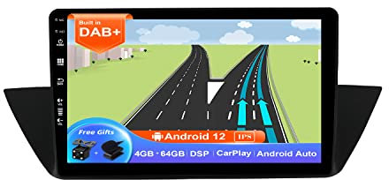 JOYX Android 12 IPS Autoradio - [Eingebaut DAB] - Passt für BMW X1 E84 (2009-2015) - Kabellos Carplay/Android Auto - 4G+64G - LED Kamera + MIC - 10.1 Zoll 2 Din - SWC DSP WiFi Fast-Boot 360-Kamera BT