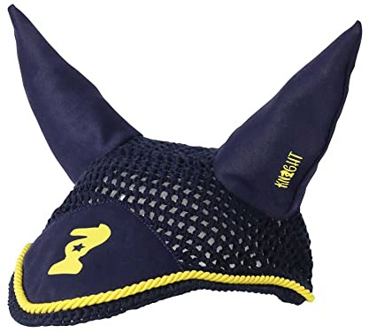 Little Knight - Fliegenhaube für Pferde Lancelot (Pony/Kleinpferd(Cob)) (Marineblau/Gelb)