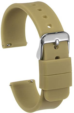 sourcing map Bracelet de Montre Silicone 16mm Largeur Souple Dégagement Rapide Caoutchouc Remplacement Montre Bande avec Inox Acier Boucle pour Homme Femme, Léger Jaune
