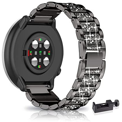 AireWiki Armband Kompatibel mit Polar Ignite 3/ Ignite 2/ Ignite/Polar Unite/Polar Pacer Armband Edelstahl Für Herren Damen Elegant Metall Uhrenarmband (Schwarz)