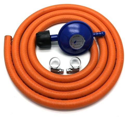 Continental Camping gas Type 30Mbar Gas Regulator With 1M Hose + 2 Clips Fits 907 904 901