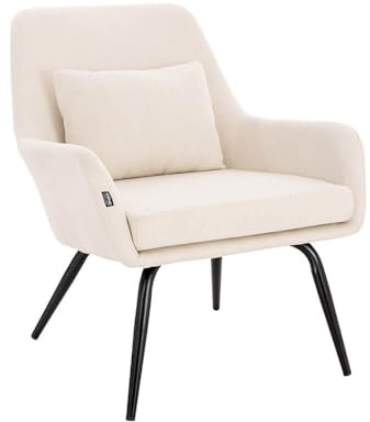 Home Deluxe - Polstersessel Orion - 1 Stück, Farbe: Weiß - weiche Polsterung, bis 120 kg belastbar I Küchenstuhl Fernsehsessel Esszimmerstühle