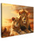 MuchoWow© Leinwandbild 40x30 cm Dekoration Wohnzimmer Bilder Aufhängen Wall Decoration Living Room Wohnungs Deko Moderne Löwen - Sonnenuntergang - Afrika - Savanne - Tiere