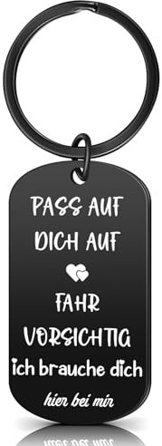 Otuuz Schlüsselanhänger Pass auf Dich auf Fahr Vorsichtig Abschiedsgeschenk Danke Geschenk Ich Liebe Dich Schlüsselanhänger mit Spruch für Paare Freund Geburtstag Jahrestag Führerschein
