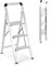 SOARS Scala pieghevole a 3 gradini, scala in alluminio, con piedini antiscivolo, leggera e portatile, portata fino a 150 kg