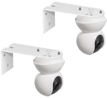TEKCAM Soporte de Pared de Metálico Compatible con TP-Link Tapo C200/ C210/ C220/ Tc70, Kasa Ec70/ Kc410s Cámara Vigilancia, Soporte de Techos para Cámara Vigilancia Interior (2 Piezas)
