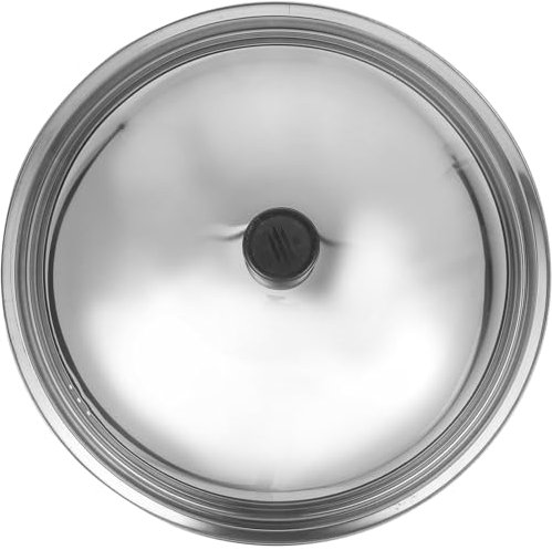 IMIKEYA Stainless Steel Pot Lid, 13inch Universal Wok Cover Steam Hole Round Dome Cover Frying Pan Lid Replacement Anti-splatter Cheese Kitchen Supplies Silver